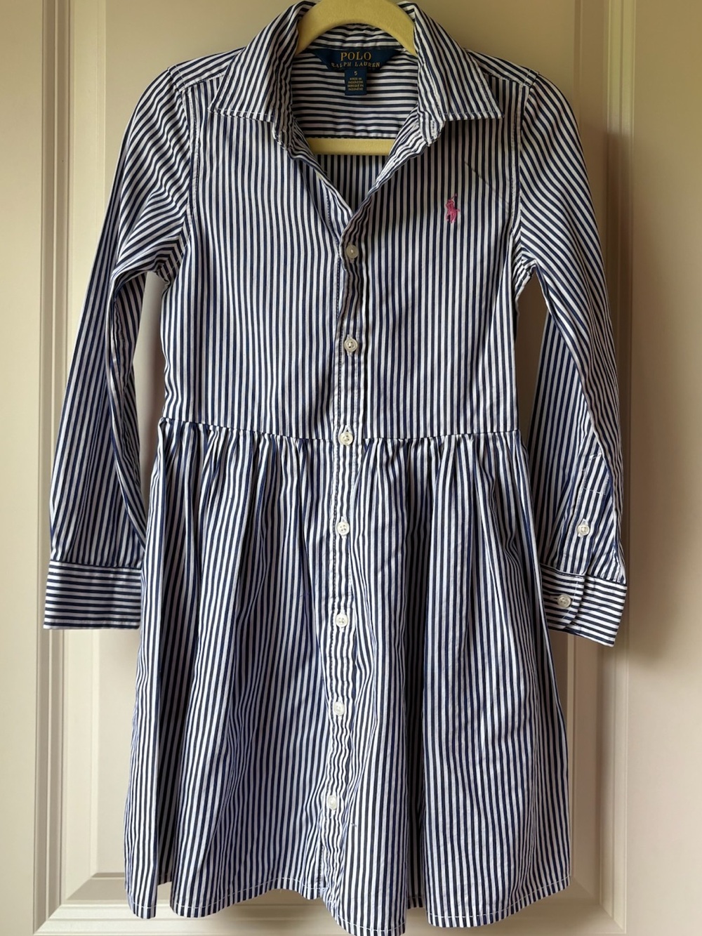 Polo by Ralph Lauren Navy & White Striped Button Down Dress / SZ 5 (EUC)